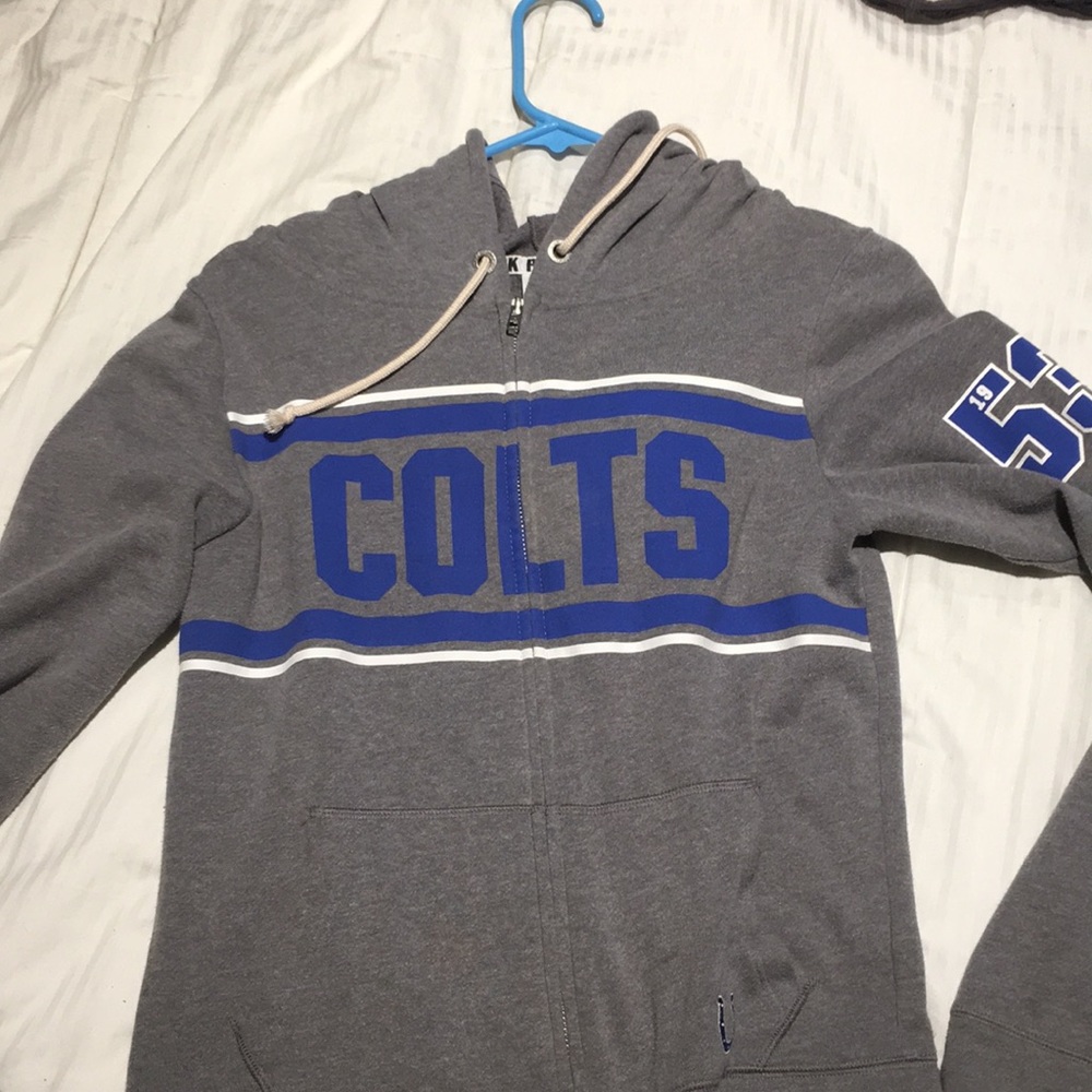 pink xip up football colts hoodie xs